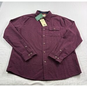 The Normal Brand Flannel Shirt Mens Large Burgundy Chamois Cloth Button Up NEW